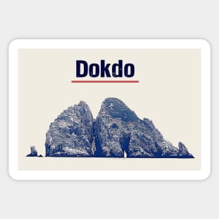 Dokdo's Midnight Majesty: Textured Island Silhouette Sticker